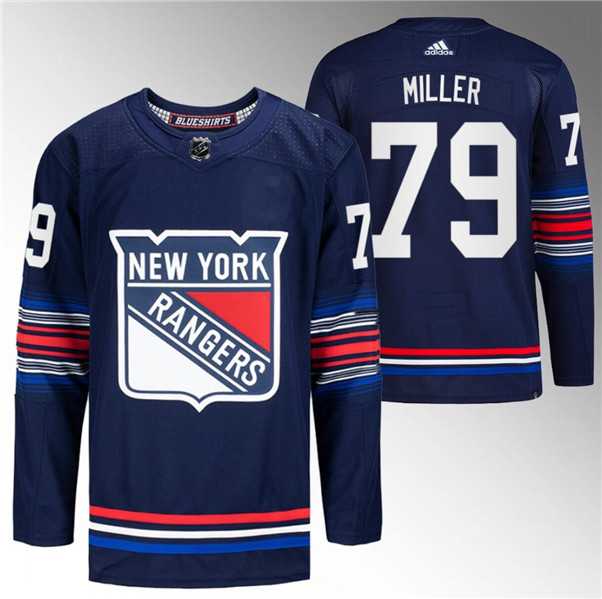 Mens New York Rangers #79 KAndre Miller Navy Stitched Jersey Dzhi